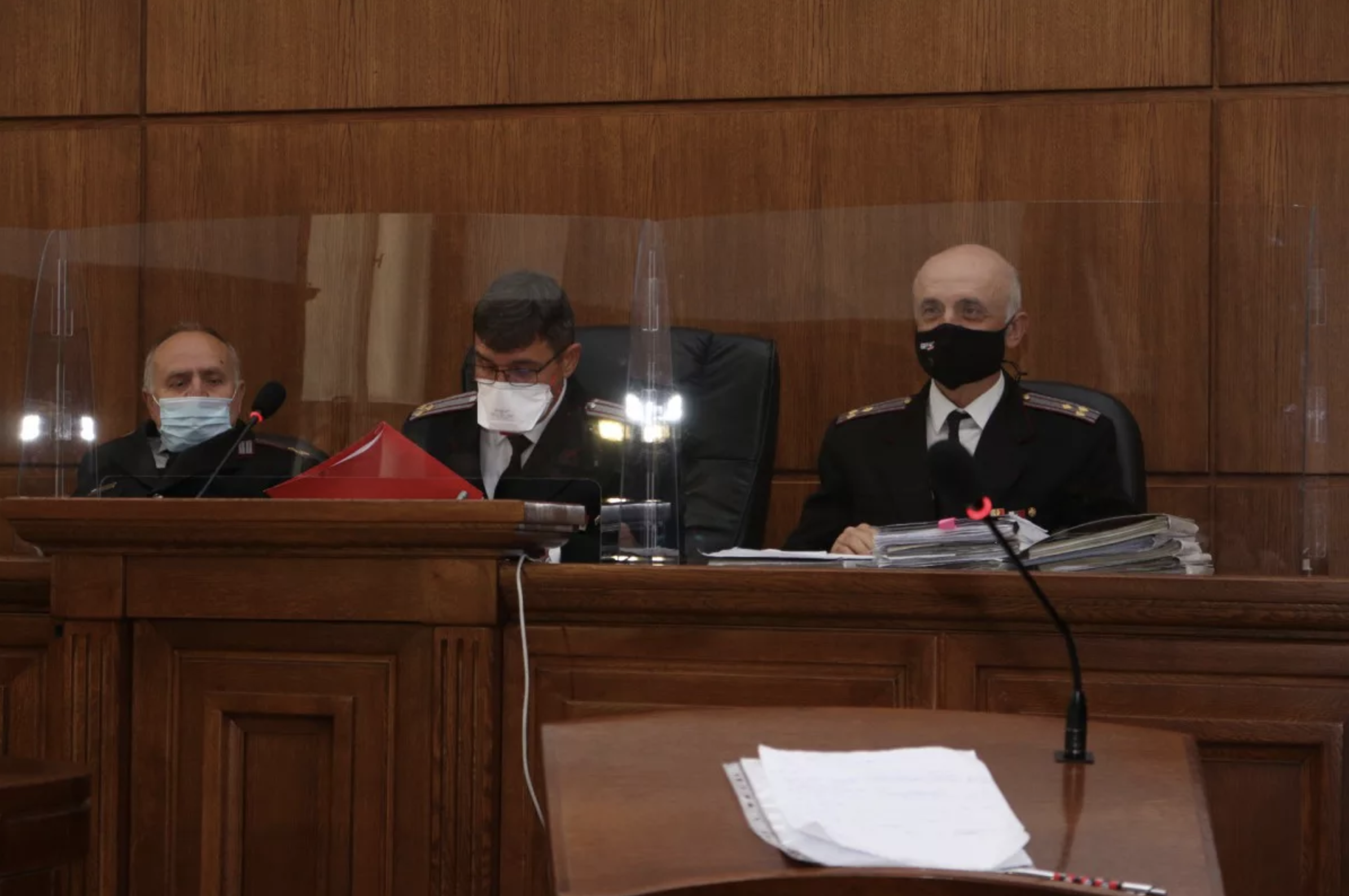 Military court — judges and prosecutor during session
